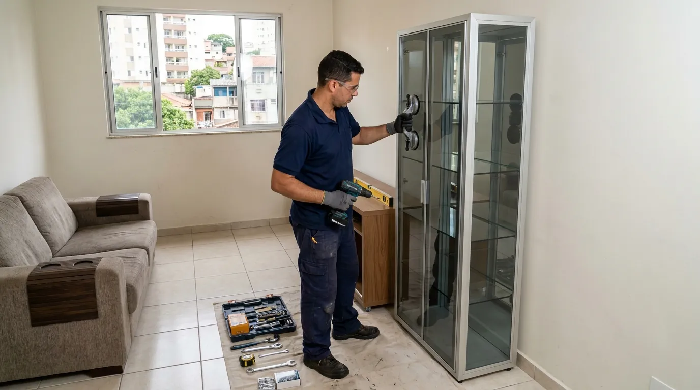 Adega e Cristaleira de Vidro